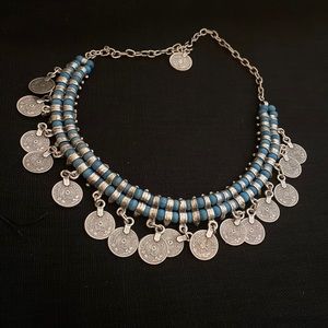 New handcrafted turquoise coin choker